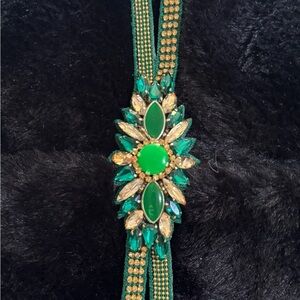 Deepa Gurnani Bracelet Designer comfort hand made Swarovski crystal suede back